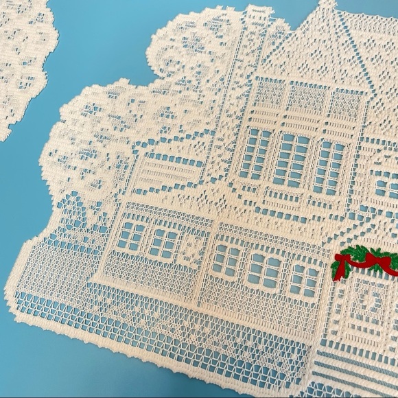 Lace‎ Christmas Placemats Homes Garland Embroidery Kitchen Table Linens - Picture 6 of 11